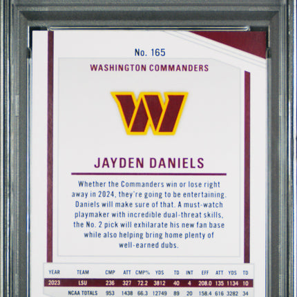 2024 Panini Donruss Elite Jayden Daniels #165 Status Sparkle 121/299 PSA 10