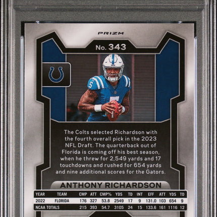 2023 Panini Prizm Anthony Richardson #343 Red White Blue PSA 8