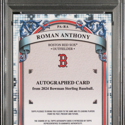 2024 Bowman Sterling Prospect Autographs Roman Anthony #PARA PSA 10 Auto