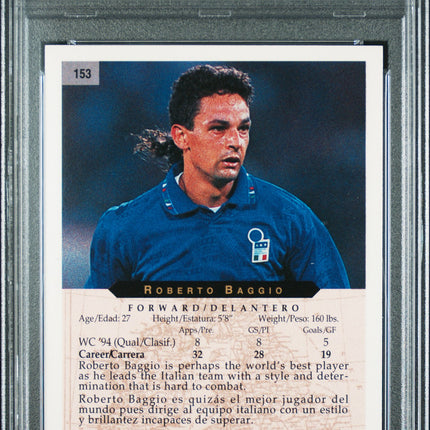 1994 Upper Deck World Cup Soccer Roberto Baggio #153 English Spanish PSA 10