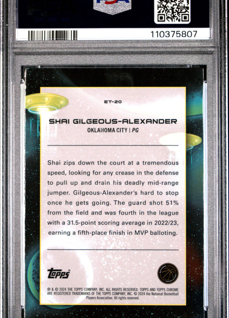 2023 Topps Cosmic Extraterrestrial Talent Shai Gilgeous-Alexander #ET20 PSA 9