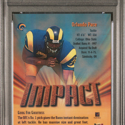 1997 Finest Orlando Pace #330 Atomic Refractor PSA 6