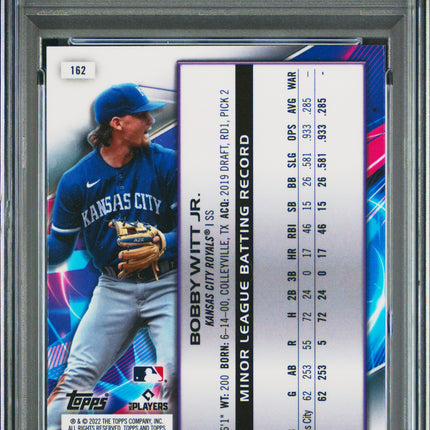 2022 Topps Cosmic Chrome Bobby Witt JR. #162 PSA 10