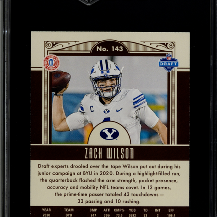 2021 Panini Legacy Zach Wilson #143 SGC 9