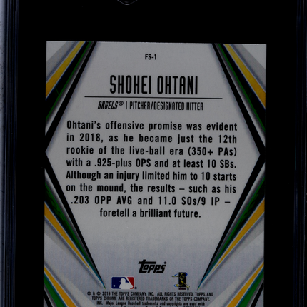 2019 Topps Chrome Shohei Ohtani #FS-1 Future Stars SGC 9