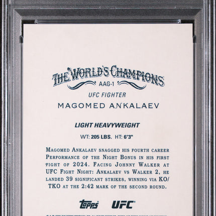 2025 Topps Chrome UFC Allen & Ginter Magomed Ankalaev #AAG1 Blue Ref /150 PSA 10