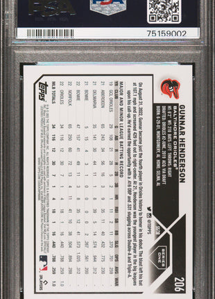 2023 Topps Gunnar Henderson #206 Gold Foil PSA 10