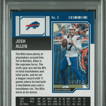 2023 Panini Contenders Optic Josh Allen #5 Red PSA 10 /175