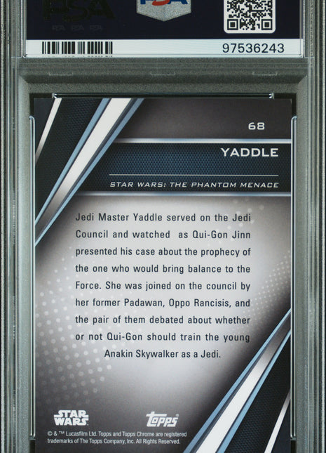 2023 Topps Star Wars Chrome Black Yaddle #68 PSA 9