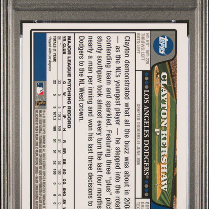 2008 Topps Red Hot Rookies Clayton Kershaw #11 PSA 8