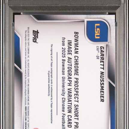 2025 Bowman Chrome SP Image Variations Garrett Nussmeier #GN PSA 9 Auto /25