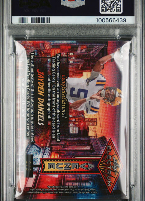 2024 Leaf Electrum Avenue Auto Jayden Daniels #EAAJD1 Silver Foil /3 PSA 10