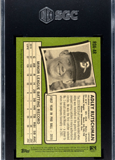2020 Topps Heritage Minors Adley Rutschman #ROA-AR Real One Auto SGC 9 Auto 10