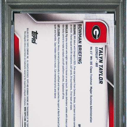 2025 Bowman University Chrome Talyn Taylor #180 Red Shimmer PSA 10 /5