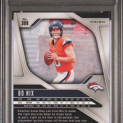 2024 Panini Prizm Bo Nix #309 Red White Blue PSA 10