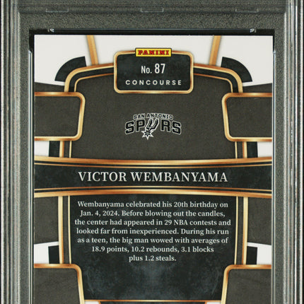 2023 Panini Select Victor Wembanyama #87 Blue Cracked Ice PSA 10