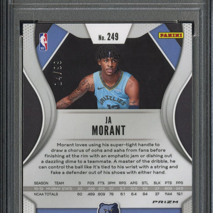 2019 Panini Prizm Ja Morant #249 Blue Ice PSA 9