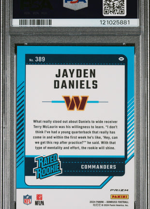 2024 Panini Donruss Jayden Daniels #389 Optic Preview Red Wave PSA 10