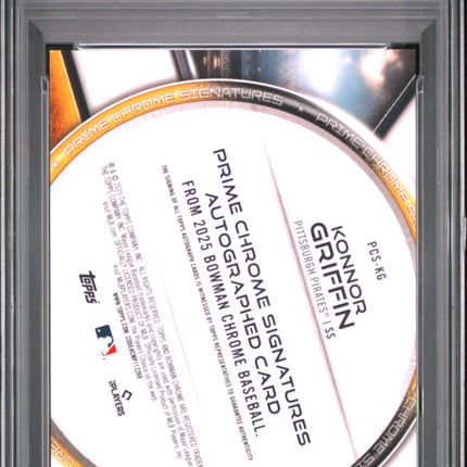 2025 Bowman Chrome Prime Chrome Konnor Griffin Orange Refractor Auto  /25 PSA 10