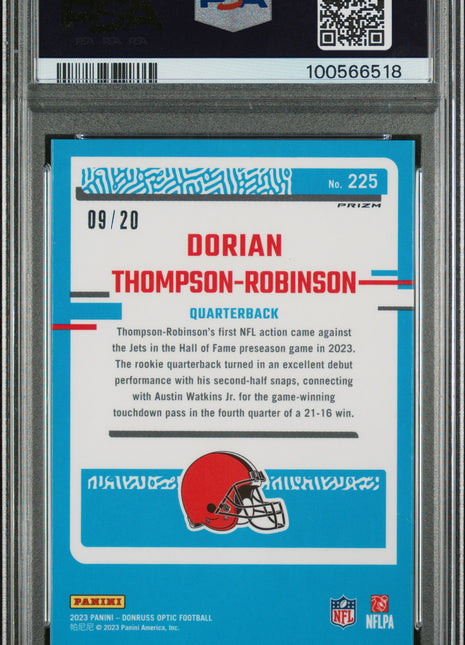2023 Panini Donruss Optic Dorian Thompson-Robinson #225 Lime Green PSA 10