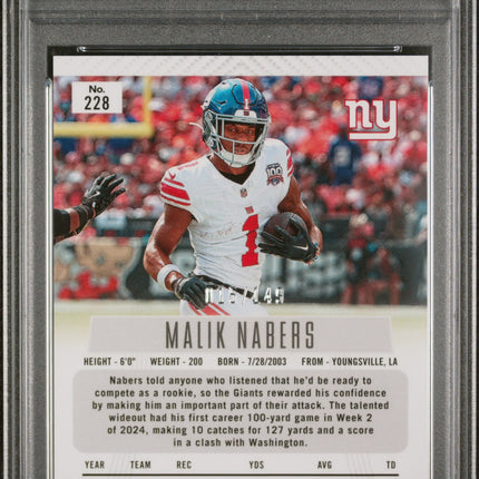 2024 Panini Prizm Deca Malik Nabers #228 Blue /149 PSA 10