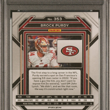 2022 Panini Prizm Brock Purdy #353 Pandora PSA 10 /400