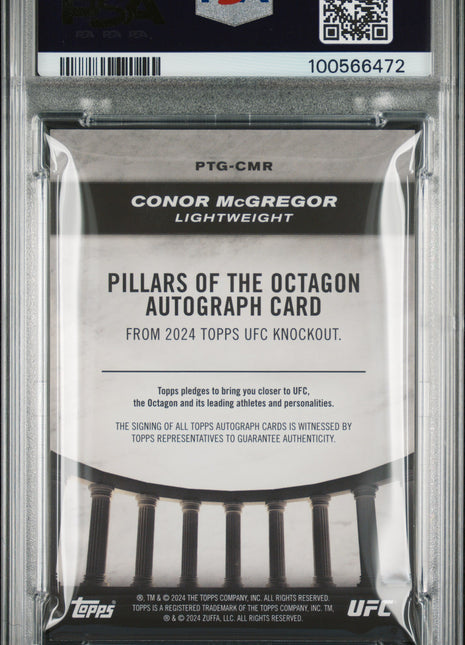 2024 Topps Knockout UFC Pillars Of The Octagon Auto Conor McGregor #CMR PSA 8