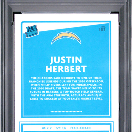 2020 Panini Donruss Optic Justin Herbert #153 PSA 10