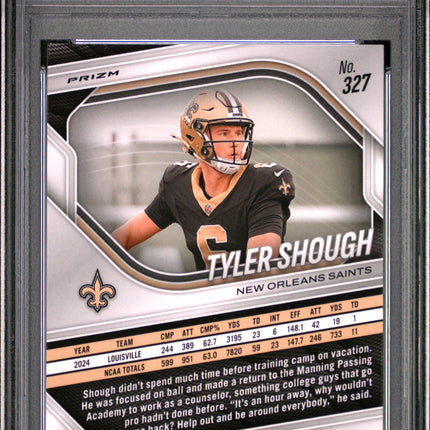 2025 Panini Prizm Tyler Shough #327 Silver PSA 8