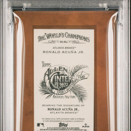2022 Topps Allen & Ginter Mini Ronald Acuna JR. #MARAJ Red Ink PSA 8 Auto