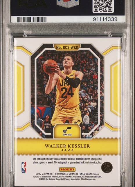 2022 Panini Rc Cornerstones Walker Kessler #RCSWKK PSA 9 Patch Auto Gold /5