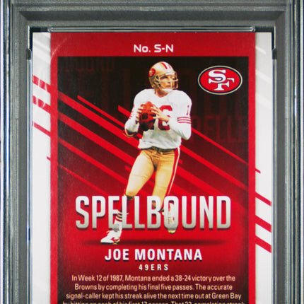 2021 Panini Donruss Elite Spellbound Joe Montana #S-N Pink PSA 9