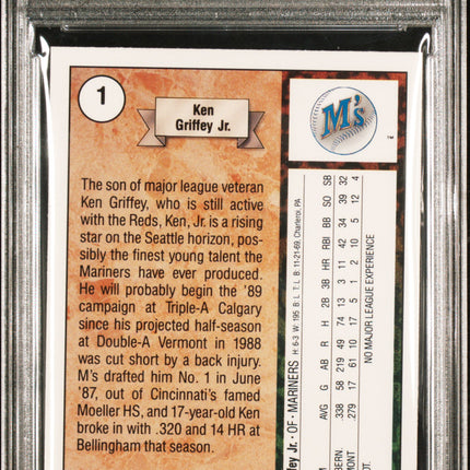 1989 Upper Deck Ken Griffey JR. #1 Star Rookie PSA 9 Auto 10