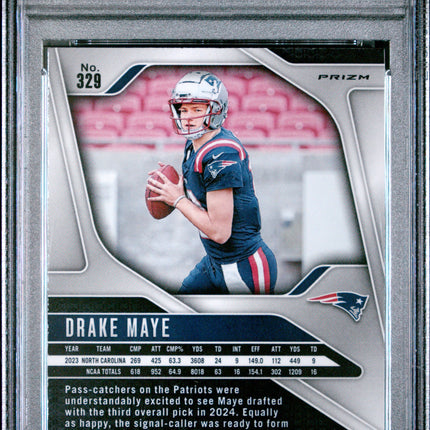 2024 Panini Prizm Drake Maye #329 Green Wave PSA 10