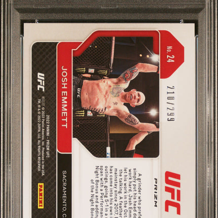 2022 Panini Prizm UFC Josh Emmett #24 Red PSA 9 /299