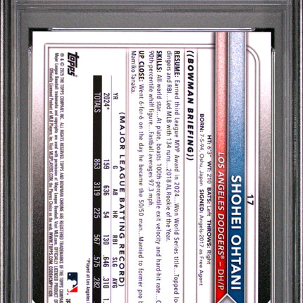2025 Bowman Chrome Mega Box Shohei Ohtani #17 Green 42/99 PSA 9