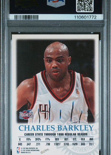 1997 Skybox Premium Autographics Charles Barkley PSA 2 Auto 10
