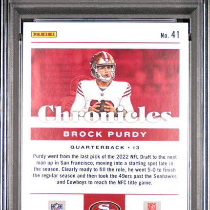 2022 Panini Chronicles Brock Purdy #41 PSA 10