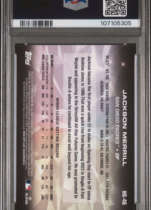 2024 Topps Hidden Gems Jackson Merrill #HG46 PSA 10