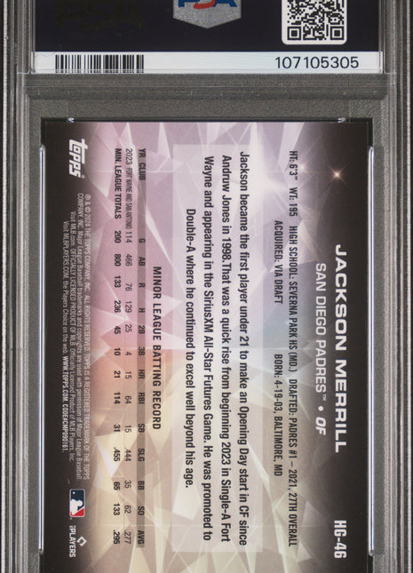 2024 Topps Hidden Gems Jackson Merrill #HG46 PSA 10
