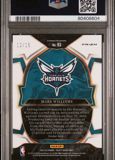 2022 Panini Select Mark Williams #93 Neon Orange Pulsar Fotl PSA 10