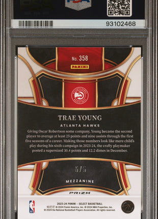 2023 Panini Select Trae Young #358 Green Prizm PSA 10