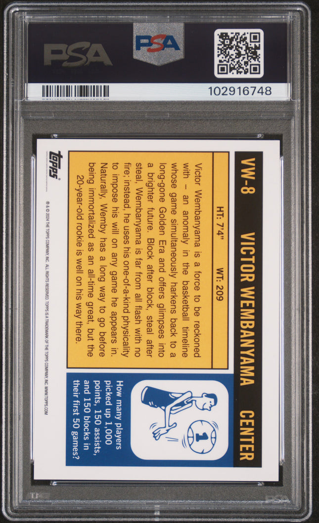 2023 Topps Mercury: Victor Wembanyama #VW8 Blue Refractor 60/75 PSA 9