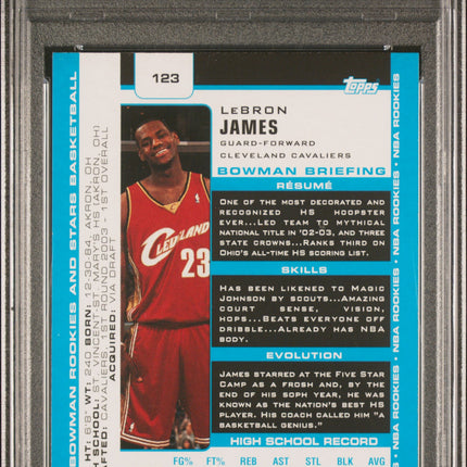 2003 Bowman Rookies & Stars LeBron James #123 PSA 7