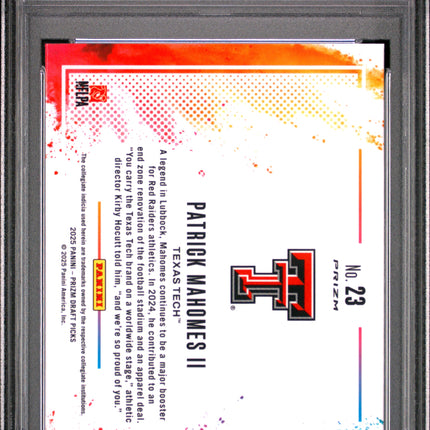 2025 Panini Prizm Draft Picks Color Blast Patrick Mahomes II #23 PSA 10