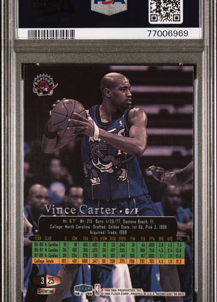 1998 Flair Showcase Vince Carter #25 Row 3 PSA 9