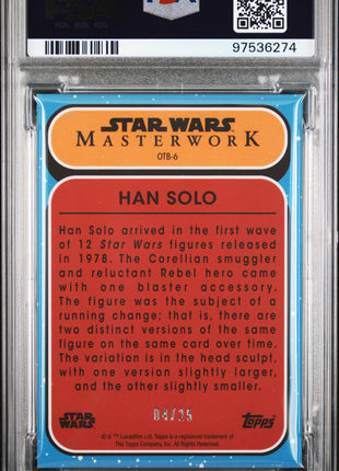 2021 Topps Star Wars Masterwork Out Of The Box Han Solo #6 PSA 9