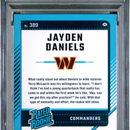 2024 Panini Donruss Jayden Daniels #389 Optic Preview Red Pandora PSA 9