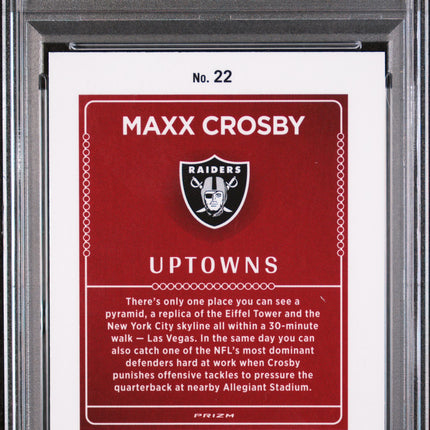 2024 Panini Donruss Optic Uptowns Maxx Crosby #22 PSA 9