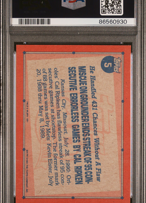 1991 Topps Cal Ripken JR. #5 PSA 7